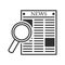 Newspaper Magnifying Glass Outline Icon