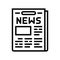 newspaper with news articles line icon vector illustration