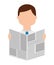 newspaper reader isolated icon design