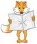 Newspaper reading cartoon fox