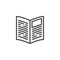 Newspaper reading line icon