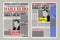 daily newspaper template, tabloid, layout posting reportage