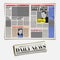 daily newspaper template, tabloid, layout posting reportage