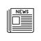 Newspaper Thin Line Vector Icon.