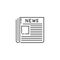 Newspaper Thin Line Vector Icon.