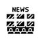 newsroom news media glyph icon vector illustration