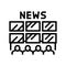 newsroom news media line icon vector illustration