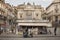 Newsstand, italian square. Catania, Sicily. San Biagio Church and Amphitheater