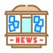 newsstand news media color icon vector illustration