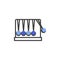 Newton's cradle line icon