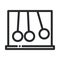 Newtons cradle silver balls science and research line style icon