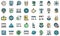 Newtons day icons set vector flat