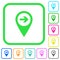 Next target GPS map location vivid colored flat icons