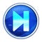 Next track icon futuristic blue round button vector illustration