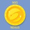 Nexus Coin cryptocurrency blockchain icon. Virtual electronic, internet money or cryptocoin symbol, logo