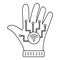 Nfc glove icon, outline style