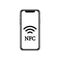 NFC illustration. Mobile payment. NFC smart phone concept flat icon