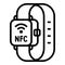 Nfc smartwatch payment icon, outline style