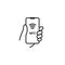 NFC technology vector icon. Hand handing Phone, Smartphone, wawe simple line outline sign. Near Field Communication