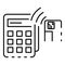 Nfc terminal card payment icon, outline style