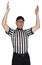 NFL Football Referee Touchdown Hand Signal Isolated