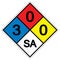 NFPA Daimond 704 3-0-0 SA Symbol Sign, Vector Illustration, Isolate On White Background Label. EPS10