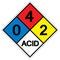NFPA Diamond 704 0-4-2 ACID Symbol Sign, Vector Illustration, Isolate On White Background Label. EPS10