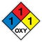 NFPA Diamond 704 1-1-1 OXY Symbol Sign, Vector Illustration, Isolate On White Background Label. EPS10