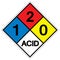 NFPA Diamond 704 1-2-0 ACID Symbol Sign, Vector Illustration, Isolate On White Background Label. EPS10