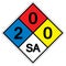 NFPA Diamond 704 2-0-0 SA Symbol Sign, Vector Illustration, Isolate On White Background Label. EPS10