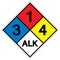 NFPA Diamond 704 3-1-4 ALK Symbol Sign, Vector Illustration, Isolate On White Background Label. EPS10