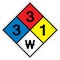 NFPA Diamond 704 3-3-1 W Symbol Sign, Vector Illustration, Isolate On White Background Label. EPS10