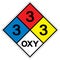 NFPA Diamond 704 3-3-3 OXY Symbol Sign, Vector Illustration, Isolate On White Background Label. EPS10