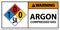 NFPA Warning Argon Compressed Gas 1-0-0-SA Sign