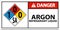 NFPA Warning Argon Refrigerant Liquid 1-0-0-SA Sign