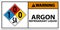 NFPA Warning Argon Refrigerant Liquid 1-0-0-SA Sign