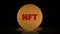 NFT Crypto art golden coin 3d