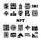 Nft Digital Technology Collection Icons Set Vector