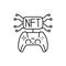 Nft gamefi color line icon. Blockchain technology in digital crypto art.