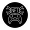 Nft gamefi color line icon. Blockchain technology in digital crypto art.