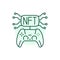 Nft gamefi color line icon. Blockchain technology in digital crypto art.