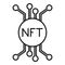 Nft icon outline vector. Token blockchain