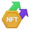 Nft increasing price 3d rendering isometric icon.