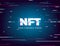 NFT non fungible token, crypto art vector illustration for banner. Abstract digital background of NFT cryptoart and gaming using