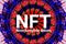 NFT, Non fungible token. Cryptographic blockchain marketplace. Crypto art concept. Technology selling unique collectible, digital