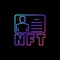 NFT - Non-fungible Token Identity vector concept line colored icon