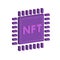 NFT - non fungible token. Isometric icon isolated on white.