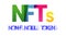 NFT, NON FUNGIBLE TOKEN, words vector illustration. Slow To Missing Out. Colored rainbow text. Vector banner. Corporate