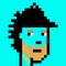 NFT non fungible tokens, crypto art, crypto punks, NFT block chain, Pixel art character on background