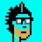 NFT non fungible tokens, crypto art, crypto punks, NFT block chain, Pixel art character on background